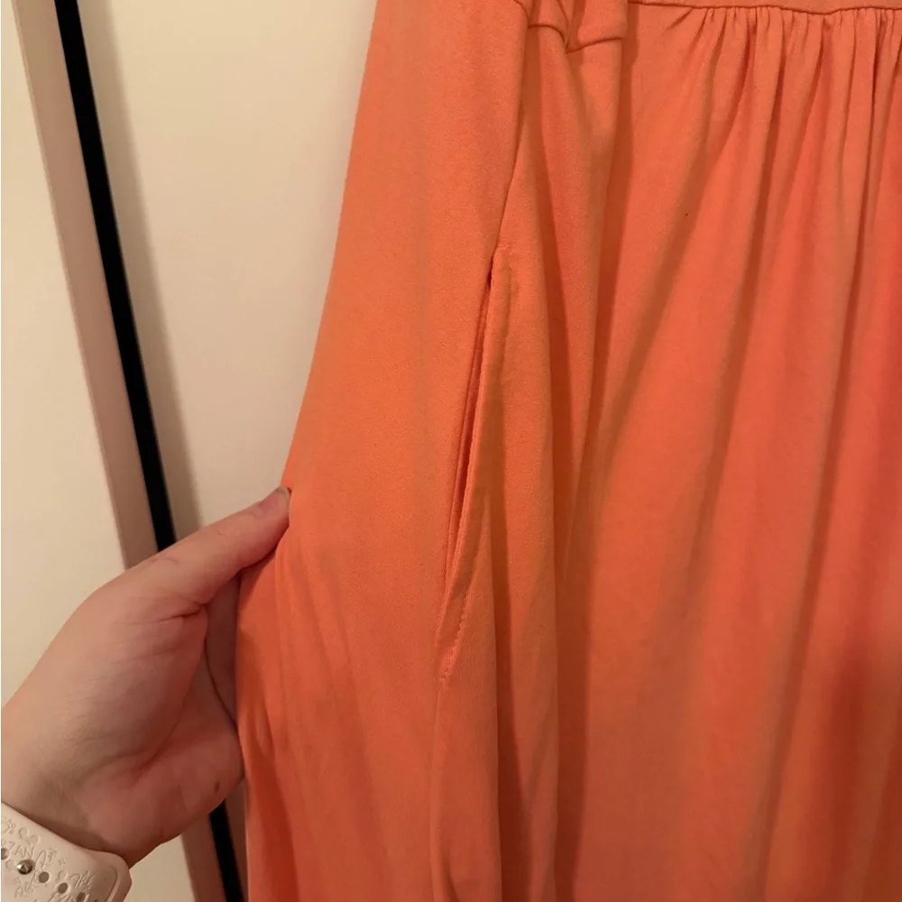 Cuddl Duds Coral Pink Sleeveless Maxi Dress - Picture 2 of 3